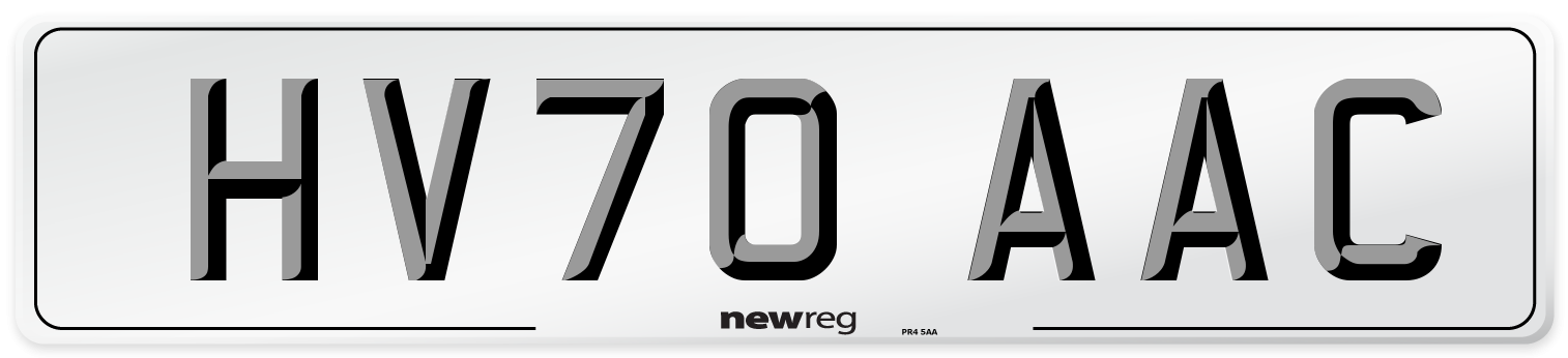HV70 AAC Number Plate from New Reg
